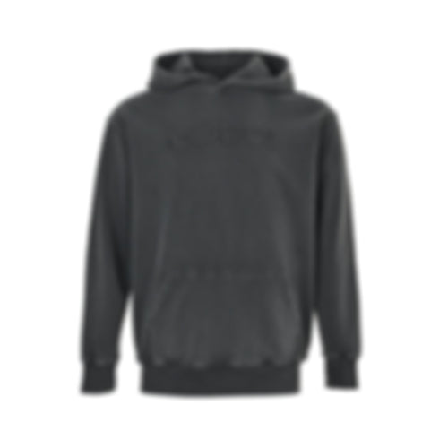 Distressed Logo Hoodie - Washed Grey