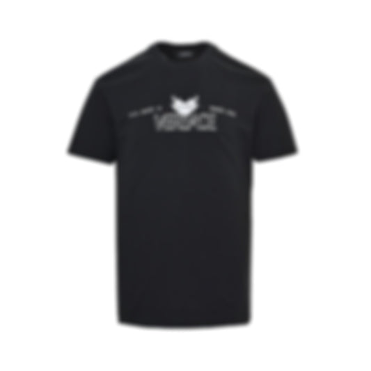 'Via Gesù 12' Flame Logo T-Shirt - Black