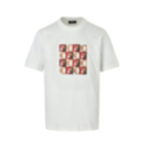 Geometric Embroidered Patch T-Shirt | White