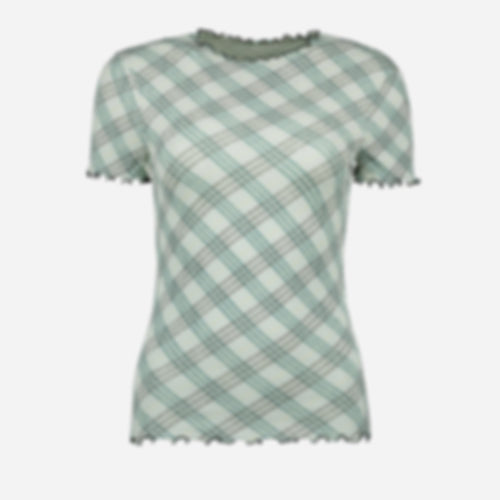 Checked Stretch Top