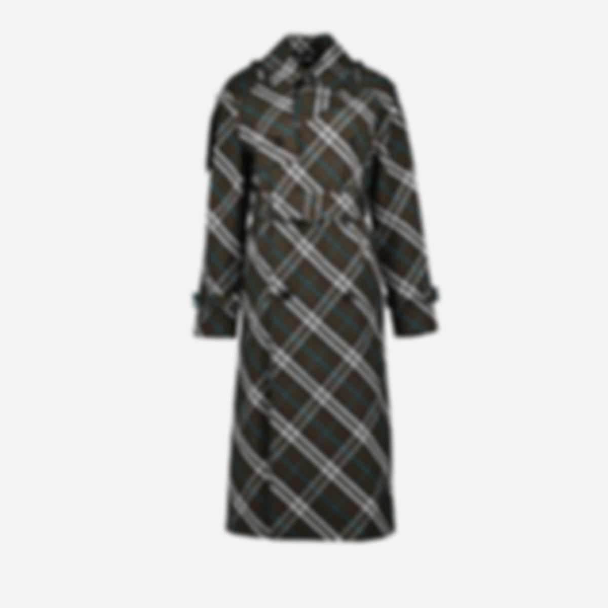 Checked Trench Coat