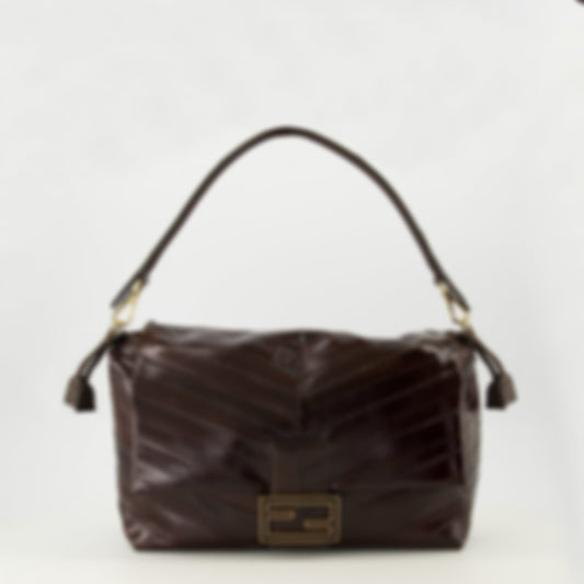 Brown Leather Mamma Baguette Bag