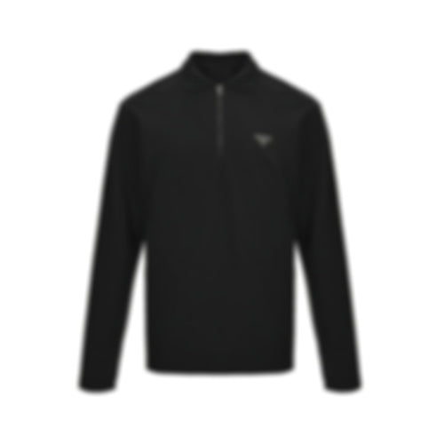 Triangle Logo Quarter-Zip Long-Sleeve Polo