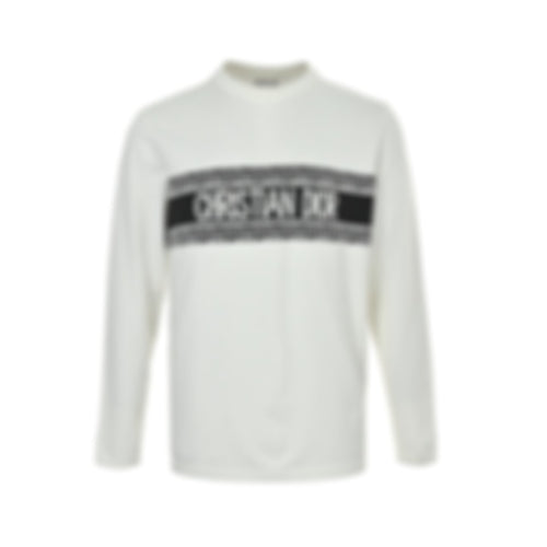 Signature Band Cotton Knit Crewneck | White