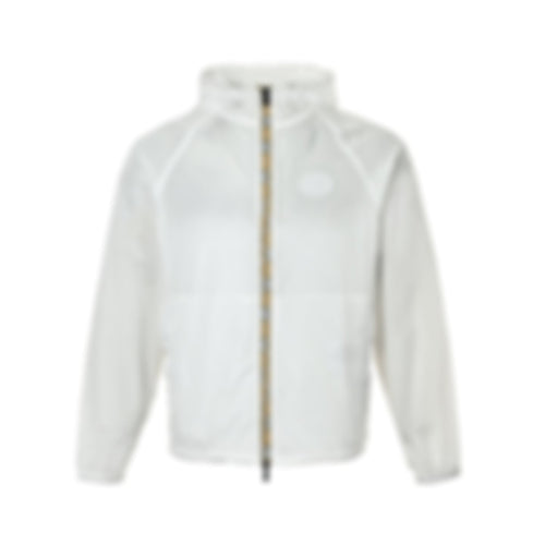 Vintage Check Trim Hooded Jacket | White