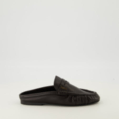 Black Loafer Mules