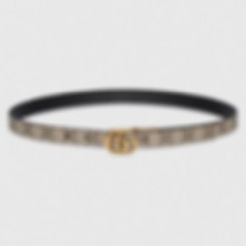 GG Marmont Reversible Thin Belt | GG Supreme & Black