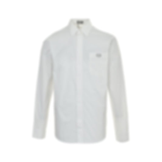 C.D Logo Pocket Button-Down Shirt | White