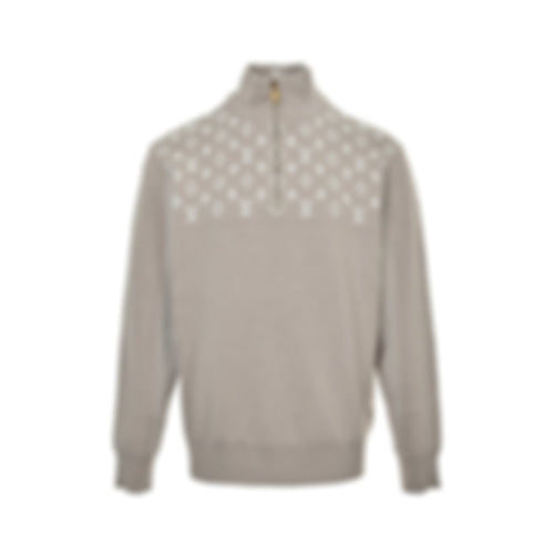 Monogram Jacquard Half-Zip Sweater