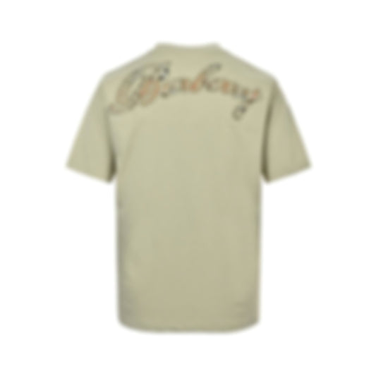 Check Script T-Shirt - Khaki