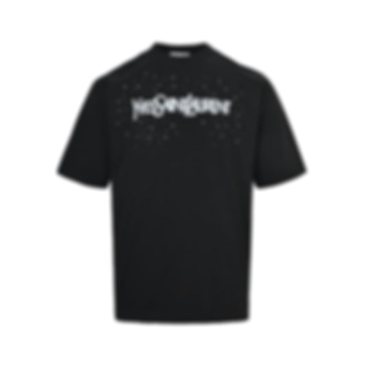 "Yves Saint Laurent" Crystal Logo T-Shirt