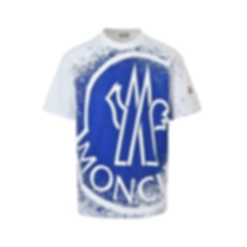 Distressed Splatter Logo T-Shirt | White & Blue