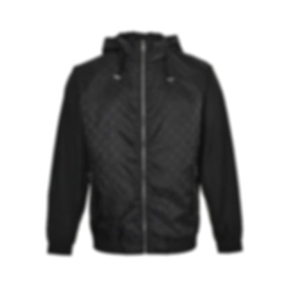 Monogram Windbreaker | Black & Grey | Slim Fit