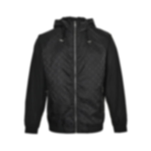 Monogram Windbreaker | Black & Grey | Slim Fit