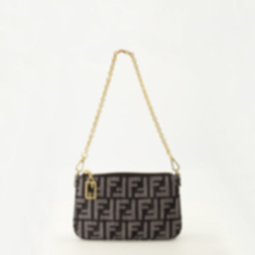 FF Denim Baguette Clutch