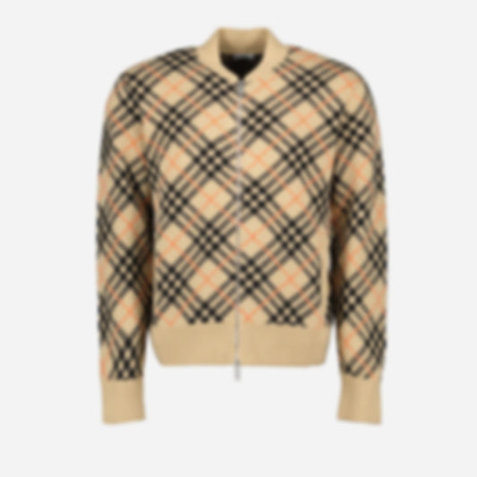 Checked Cashmere Bomber