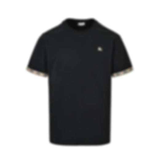 Check Cuff Equestrian Knight T-Shirt | Black