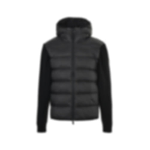 Tonal Logo Hybrid Knit Jacket | Black