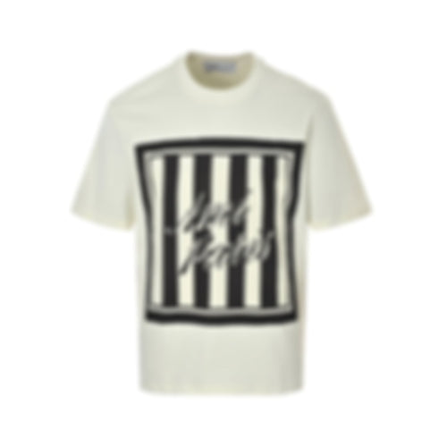 Striped Graphic Logo T-Shirt | Cream