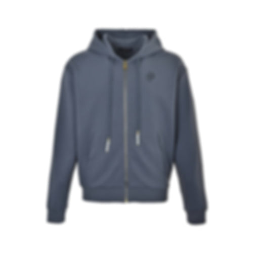 Marque Déposée Zip-Up Hoodie - Slate Blue