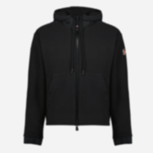 Black Polartec® Zip-Up Cardigan